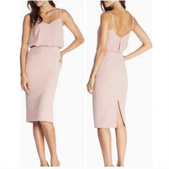 DRESS THE POPULATION | Alondra Blouson Pink Sheath Dress Sz XS - Picture 1 of 8